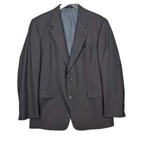 Hart Schaffner Marx Blazer Mens 44L Long‎ Blue Lined HSM 100's Pure New Wool